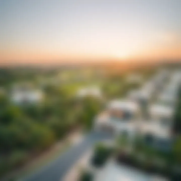 Aerial view of the Hayyan community highlighting its greenery