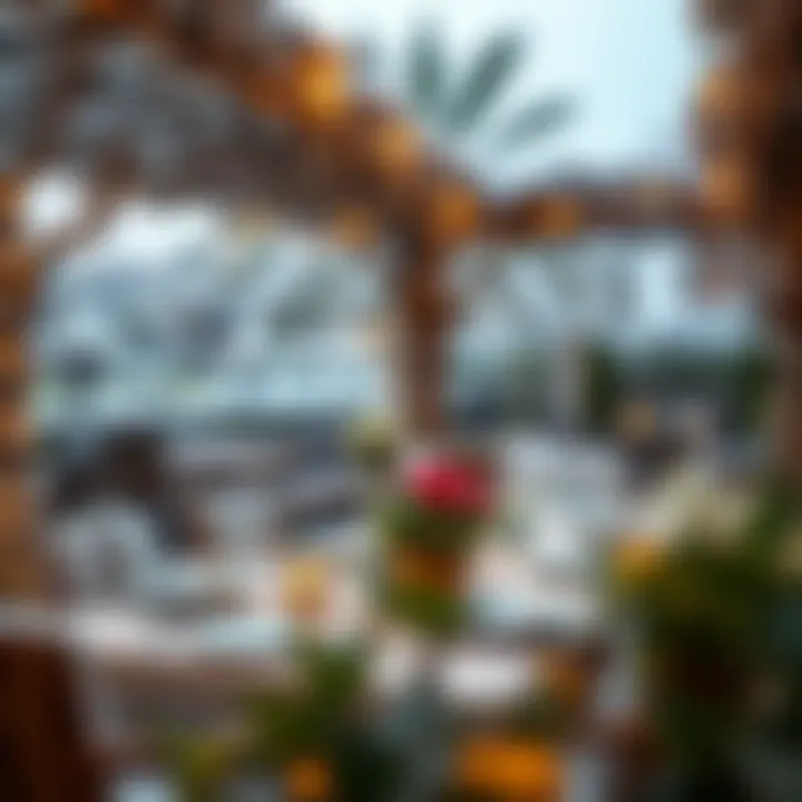 Luxurious outdoor dining setup in a Dubai winter garden