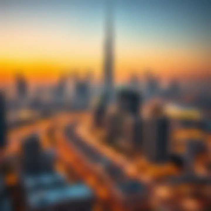 Stunning view of Dubai's skyline during winter sunset