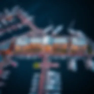 Aerial view of Wyndham Marina showcasing its stunning architecture and waterfront