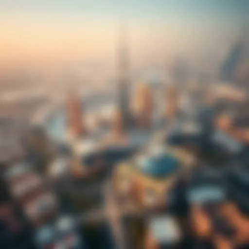 Aerial view of Expo Dubai City showcasing its distinctive architecture