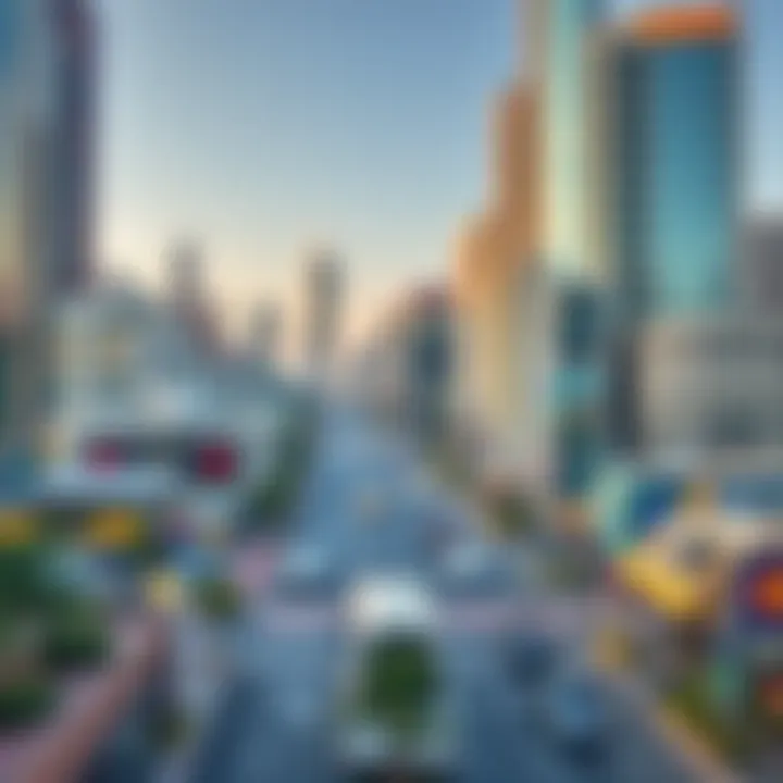 Vibrant business district within Expo Dubai City filled with modern infrastructure