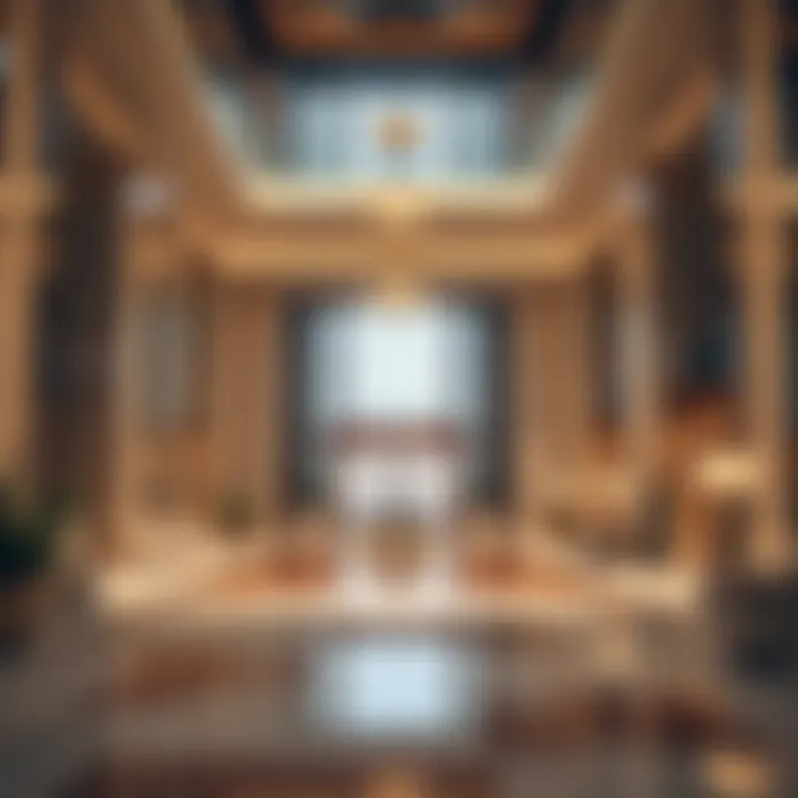 View of Falcon Tower's lobby, emphasizing its elegant design and ambiance