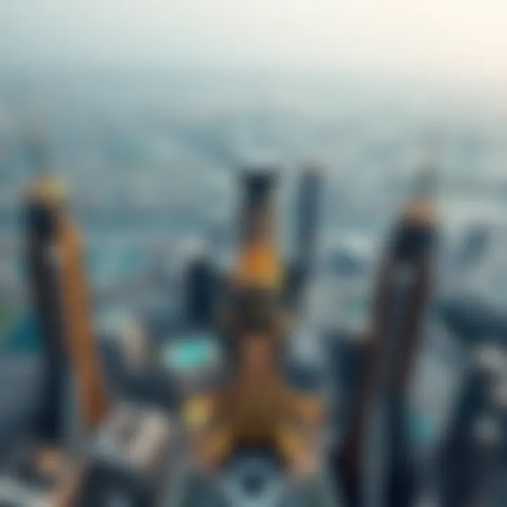 Panoramic view of Falcon Tower showcasing its unique architectural design