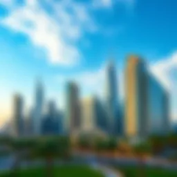 Stunning skyline view of Five Crowns Al Barsha with modern architecture