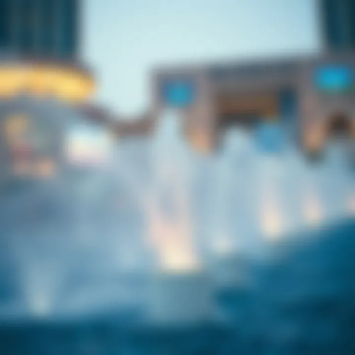 Close-up of the water jets during the fountain performance