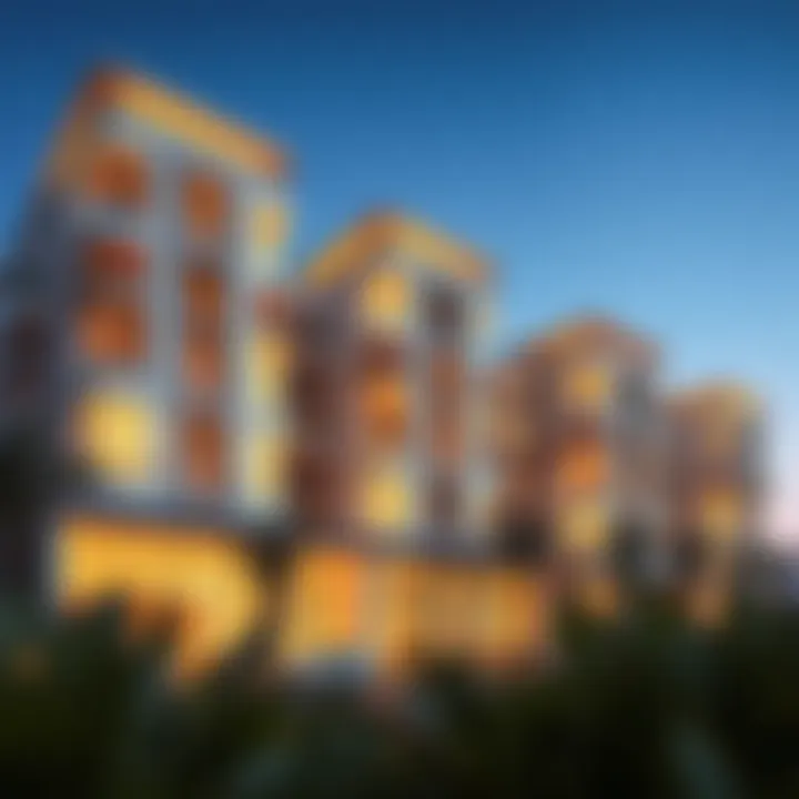 Luxury apartments in Golden Sands Mankhool reflecting modern architecture