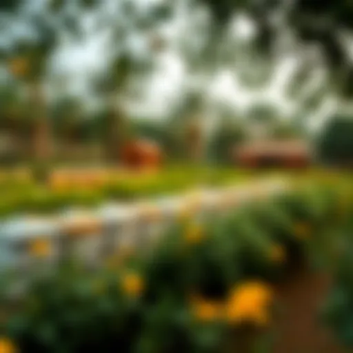 A panoramic view of Hatta Honey Bee Garden showcasing lush greenery and beehives