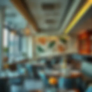 An interior view of a trendy healthy restaurant