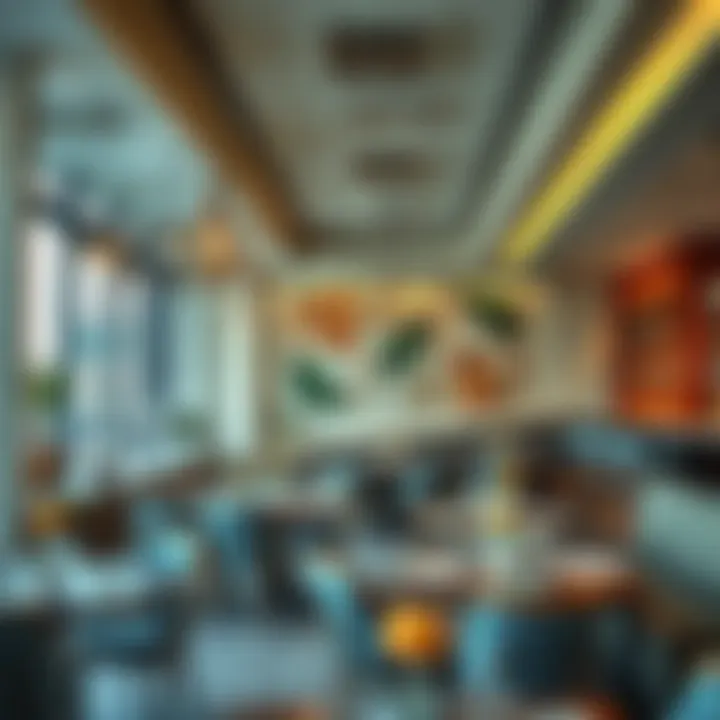 An interior view of a trendy healthy restaurant