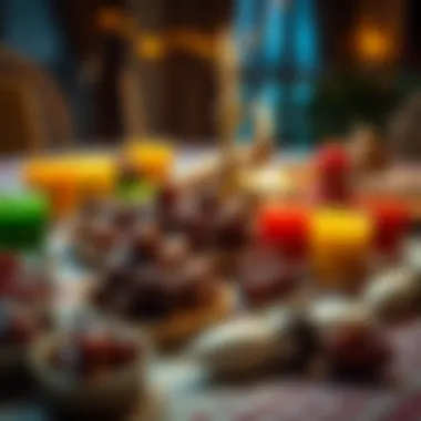 A Traditional Iftar Spread Traditional iftar spread with dates and juices