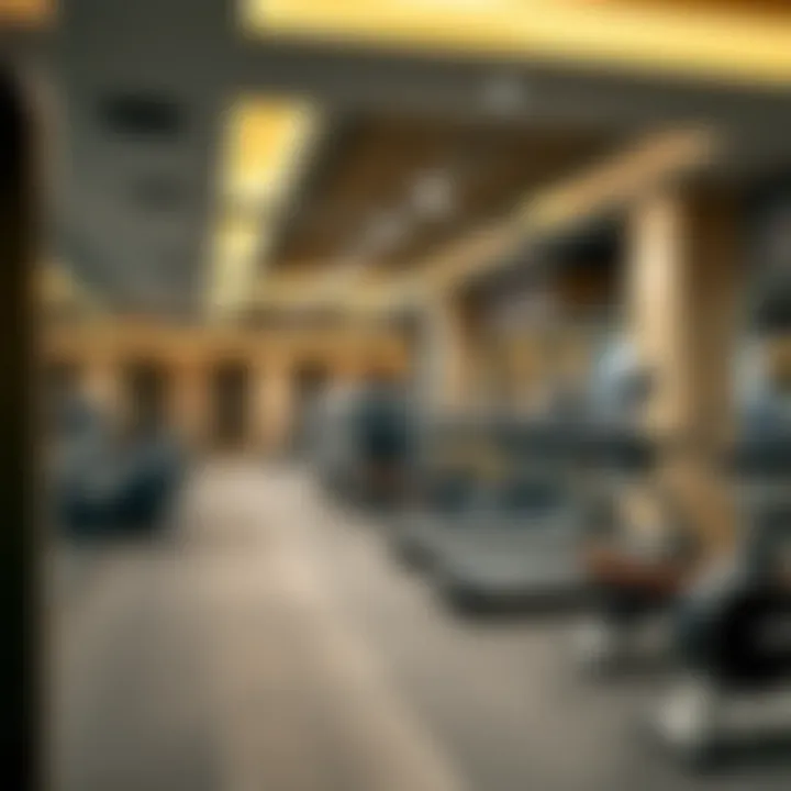 Fitness center amenities available at the J5 Building