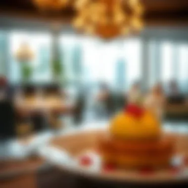 Exquisite Arabic Dessert at JBR Arabic Restaurant Close-up of a beautifully garnished Arabic dessert