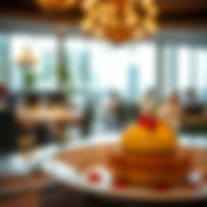 Exquisite Arabic Dessert at JBR Arabic Restaurant Close-up of a beautifully garnished Arabic dessert