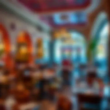 Vibrant Ambiance of JBR Arabic Restaurant Interior view of JBR Arabic Restaurant showcasing its vibrant decor