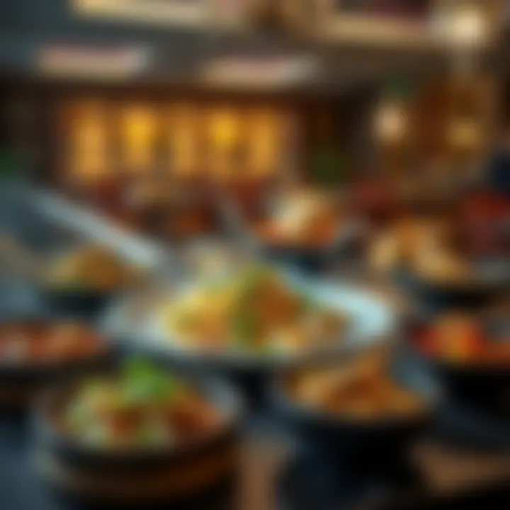 Culinary Delights at JBR Arabic Restaurant An array of traditional Arabic dishes beautifully presented