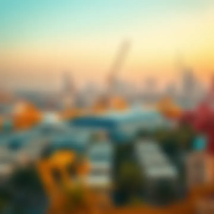A panoramic view of Jebel Ali showcasing its skyline and industrial structures