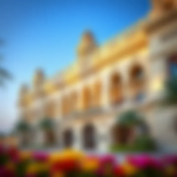 Stunning facade of La Fontana showcasing intricate architectural details