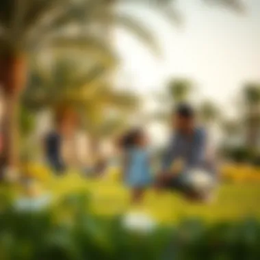 Community Living in the UAE Family enjoying a community park in the UAE