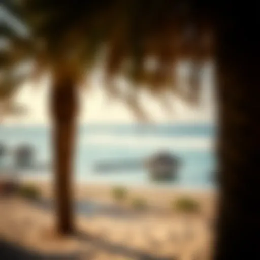 Stunning view of the coastline at Mamzar Park Beach showcasing its pristine waters and sandy shores