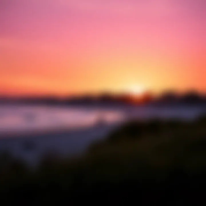 Vibrant sunset over Mamzar Park Beach, illustrating the serenity of the location