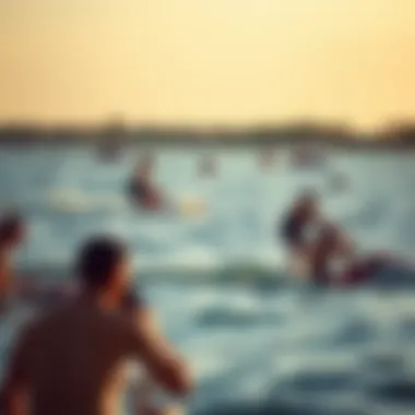 Visitors engaging in water sports at Mamzar Park Beach, emphasizing the range of activities available