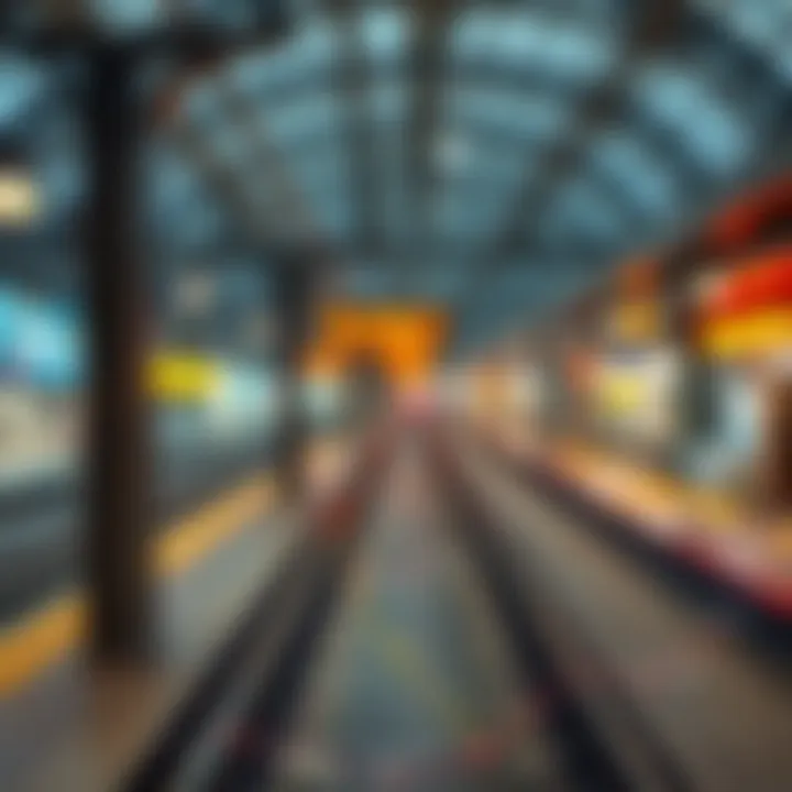 Map highlighting metro stations and their geographic locations in an urban area