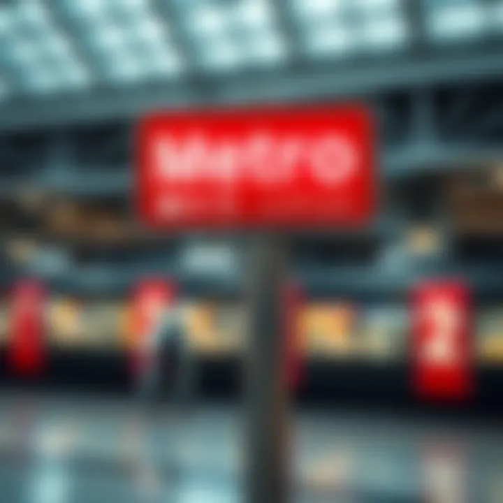 Signage for navigating the Dubai Metro system