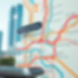 Dubai Metro map showing various zones
