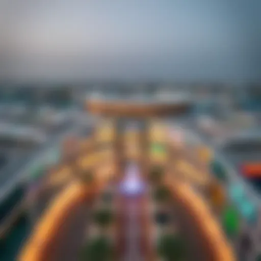 Aerial view of Nakheel Mall showcasing its modern architecture