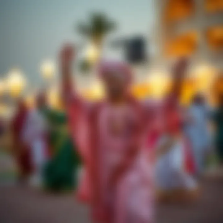 Traditional Emirati dancers performing during National Day festivities