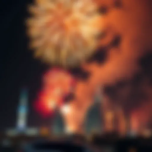 UAE National Day Fireworks Display Celebration of UAE National Day with fireworks lighting up the sky
