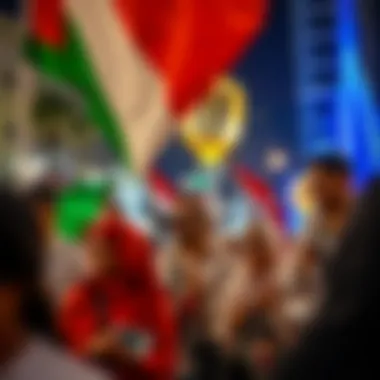 Residents of Dubai enjoying the National Day parade and festivities