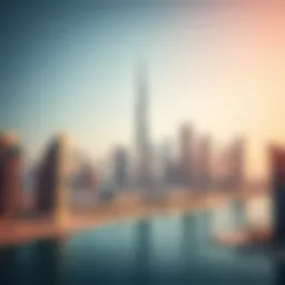 Overview of Dubai's skyline with corporate buildings