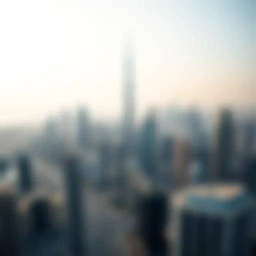 Panoramic view of iconic Dubai skyline