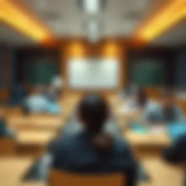 A diverse classroom setting showcasing various educational courses.