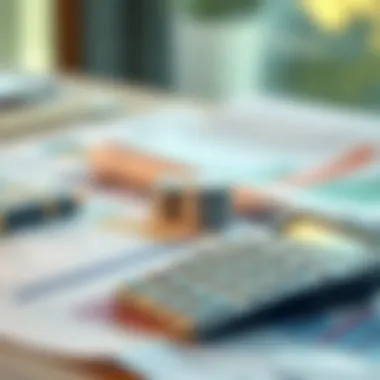Budgeting and Financial Planning for Loans A calculator and financial planner depicting budgeting for loans