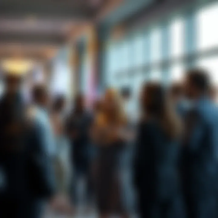 Connecting for Career Success A diverse group of professionals discussing career prospects at a networking event.