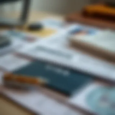 Essential Visa Documentation A close-up of a visa application form on a desk with essential documents.