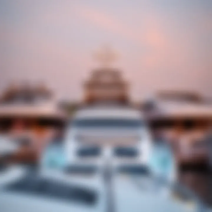 Yacht dock with various high-end models