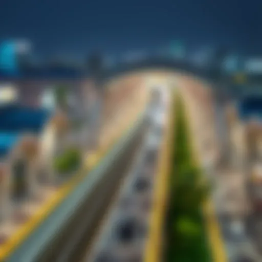 Aerial view of Dubai Metro station showcasing architectural design