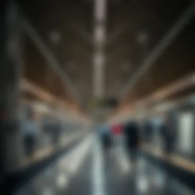 Interior of a modern Dubai Metro station with passengers