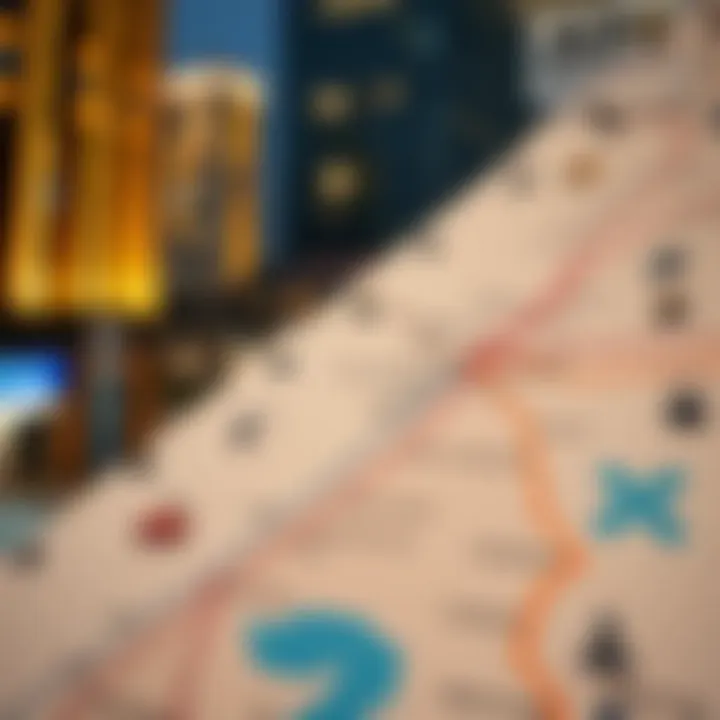 Map highlighting Dubai's metro line connectivity and nearby attractions