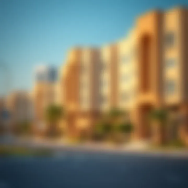 Real estate near a Dubai Metro station featuring residential buildings