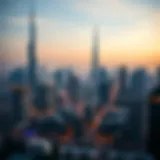 Dubai skyline with real estate properties