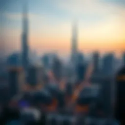 Dubai skyline with real estate properties