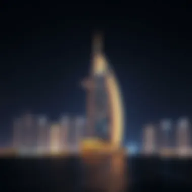 Nighttime skyline view with One Palm illuminated, emphasizing its prestige