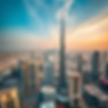 Aerial View of Dubai Skyline Aerial view of Dubai's skyline showcasing modern architecture.