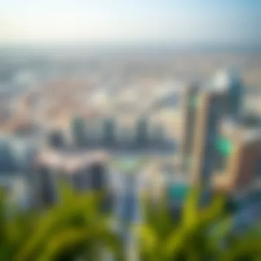 Panoramic view from the I Rise Tower highlighting Dubai's urban landscape