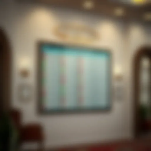 Prayer timing schedule displayed in Dubai
